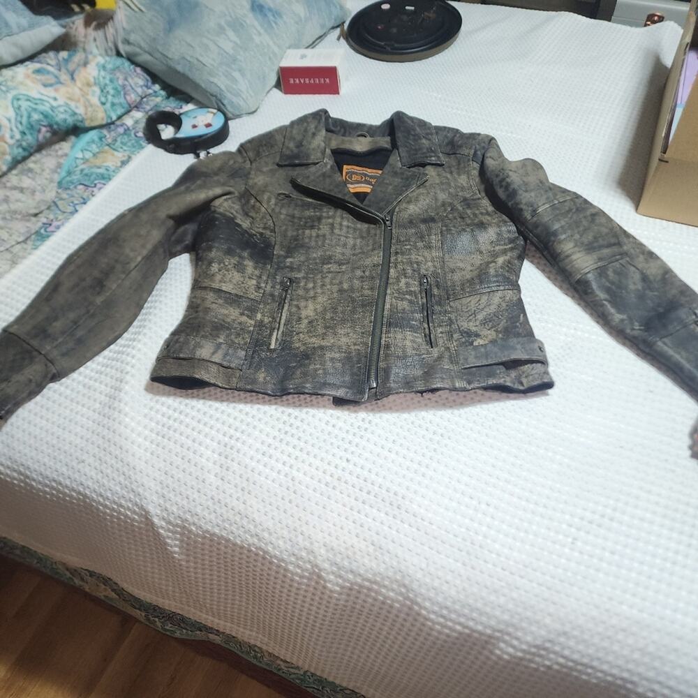 DANIEL SMART NWT WOMENS SZ 3XL ANTIQUE BROWN MOTORCYCLE REAL LEATHER JACKET